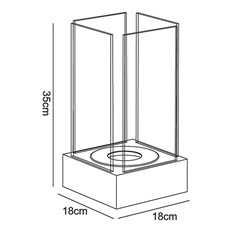 Aosta Bioethanol Square Eco Lantere - Steel